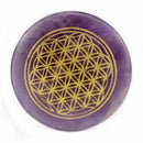 7pcs Natural Crystal Palm Stone Set Polished Engraved Circle Palm Crystal