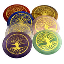 Set of 7 Crystal Engraved Gemstone Palm Stone Reiki Stone for Balance Collectible