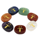 Set of 7 Egyptian Ankh Cross Palm Stone Reiki Stone for Family Friends Collectible