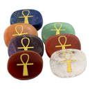Set of 7 Egyptian Ankh Cross Palm Stone Reiki Stone for Family Friends Collectible