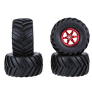 4 Pieces Monster Truck Red Climbing Big Foot Car Rubber Tyre Tires for Kyosho HSP 1:10 Car