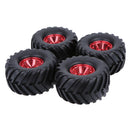 4 Pieces Monster Truck Red Climbing Big Foot Car Rubber Tyre Tires for Kyosho HSP 1:10 Car