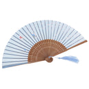 Folding HandHeld Fan Flower Vintage Elegant Dance Wedding Party Kit Blue