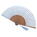 Folding HandHeld Fan Flower Vintage Elegant Dance Wedding Party Kit Blue