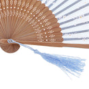 Folding HandHeld Fan Flower Vintage Elegant Dance Wedding Party Kit Blue