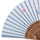 Folding HandHeld Fan Flower Vintage Elegant Dance Wedding Party Kit Blue