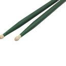 Portable 2 Pieces Maple Wood Drum Sticks Rods for Drummer Replacement Accessory Green