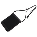 Flexible Strap Neck Pouch Passport Money Card Bag Holder Travel Accessory Black