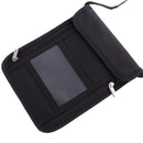 Flexible Strap Neck Pouch Passport Money Card Bag Holder Travel Accessory Black