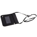 Flexible Strap Neck Pouch Passport Money Card Bag Holder Travel Accessory Black