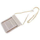 Flexible Strap Neck Pouch Passport Money Card Bag Holder Travel Accessory, Beige
