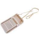 Flexible Strap Neck Pouch Passport Money Card Bag Holder Travel Accessory, Beige