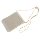 Flexible Strap Neck Pouch Passport Money Card Bag Holder Travel Accessory, Beige