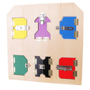 6 Metal Lock Door Board Plate Wooden for Kids Early Learning Educational Toy