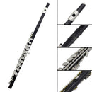 16 Holes Cupronickel Tube C Key Flute with Gig Bag Set Woodwind Instrument Black