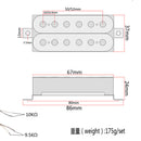 Pack of 2 Rose Wood Electric Guitar Humbucker Double Coil Pickups Neck/ Bridge