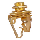 2Pcs 1/4"Stereo Input Jack Socket Electric Guitar Bass Active Pickup Output Golden Music Accessory