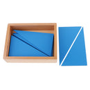 A Box of Wooden Blue Triangle Constructive Toy for Kids Intelligence Developing Toy