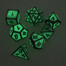 Set of 7 Multi-sided Dice D4-D20 for DND TRPG MTG Game Accessory DIY Glow In The Dark 0.62inch