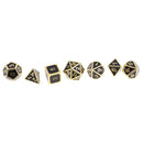Pack of 7 Zinc Alloy Enamel Multi Sided Dices for DND MTG Role Play Game DIY 0.62inch Golden
