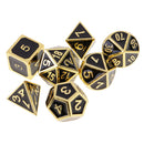 Pack of 7 Zinc Alloy Enamel Multi Sided Dices for DND MTG Role Play Game DIY 0.62inch Golden