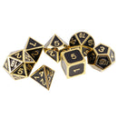Pack of 7 Zinc Alloy Enamel Multi Sided Dices for DND MTG Role Play Game DIY 0.62inch Golden