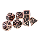 Set of 7 Enamel Multi-sided Dices D4-D20 for Role Play Game Card Board Game Polyhedral Dice