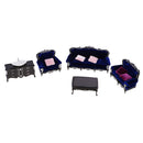 Miniatures European Style Family House Funiture Model Set 1/25 Home Decoration Gift DIY Dollhouse Black