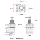 Guitar Accs A1M B1M Split Shaft 18mm Potentiometer Pot for Audio Tone Volumn