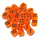 Pack of 25 Glow 6 Sided Dices Point D6 Role Play Game Parts Orange Glow In The Dark 0.62inch