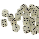Pack of 25 Glow 6 Sided Dices Point D6 Role Play Game Parts White Glow In The Dark 0.62inch