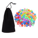 100 Pieces 16mm D6 Dice 6 Sided Transparent Rounded Edge Die with Dice Bag for D&D Role Playing Games