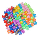 100 Pieces 16mm D6 Dice 6 Sided Transparent Rounded Edge Die with Dice Bag for D&D Role Playing Games