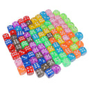 100 Pieces 16mm D6 Dice 6 Sided Transparent Rounded Edge Die with Dice Bag for D&D Role Playing Games