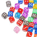 100 Pieces 16mm D6 Dice 6 Sided Transparent Rounded Edge Die with Dice Bag for D&D Role Playing Games