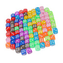 100 Pieces 16mm D6 Dice 6 Sided Transparent Rounded Edge Die with Dice Bag for D&D Role Playing Games