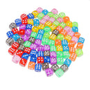 100 Pieces 16mm D6 Dice 6 Sided Transparent Rounded Edge Die with Dice Bag for D&D Role Playing Games