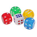 5Pcs/Pack 24mm Dotted Dice Casino Die Translucent for Table Game Board Game