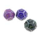 Durable 3 Pieces Zinc Alloy Constellation Sign Multi-sided Dice D12 Set Chrome Color 0.62inch