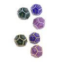 Durable 3 Pieces Zinc Alloy Constellation Sign Multi-sided Dice D12 Set Chrome Color 0.62inch