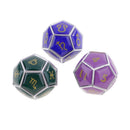 Durable 3 Pieces Zinc Alloy Constellation Sign Multi-sided Dice D12 Set Chrome Color 0.62inch