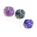 Durable 3 Pieces Zinc Alloy Constellation Sign Multi-sided Dice D12 Set Chrome Color 0.62inch