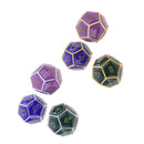 Durable 3 Pieces Zinc Alloy Constellation Sign Multi-sided Dice D12 Set Chrome Color 0.62inch