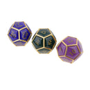 Durable 3 Pieces Zinc Alloy Constellation Sign Multi-sided Dice D12 Set Golden 0.62inch