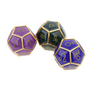 Durable 3 Pieces Zinc Alloy Constellation Sign Multi-sided Dice D12 Set Golden 0.62inch