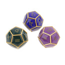 Durable 3 Pieces Zinc Alloy Constellation Sign Multi-sided Dice D12 Set Golden 0.62inch