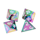 7 Pieces Zinc Alloy D20 D12 D10 D8 D6 D4 Dice with White Number for Dungeons and Dragons MTG RPG 0.62inch