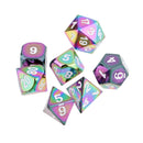 7 Pieces Zinc Alloy D20 D12 D10 D8 D6 D4 Dice with White Number for Dungeons and Dragons MTG RPG 0.62inch