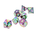 7 Pieces Zinc Alloy D20 D12 D10 D8 D6 D4 Dice with White Number for Dungeons and Dragons MTG RPG 0.62inch