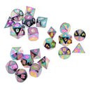 7 Pieces Zinc Alloy D20 D12 D10 D8 D6 D4 Dice with White Number for Dungeons and Dragons MTG RPG 0.62inch